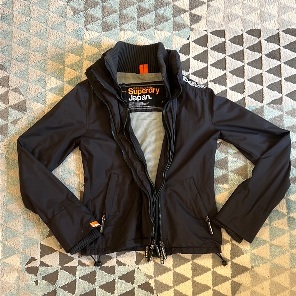 SUPERDRY The Windcheater Black Windbreaker Women’s Jacket Size Small
